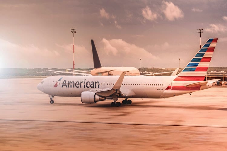 An American Airlines plane on a tarmac