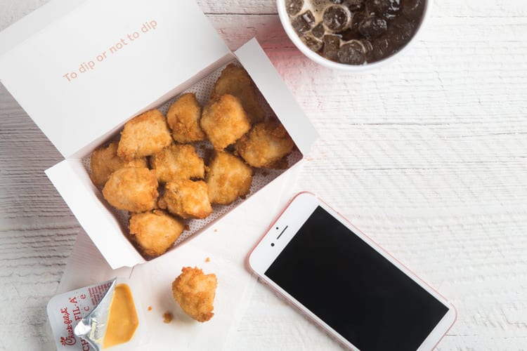 A box of Chick-fil-A nuggets