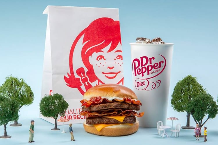 Wendy's Baconator Burger and a Dr. Pepper combo