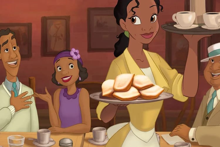 A screenshot of Tiana from The Princess and the Frog