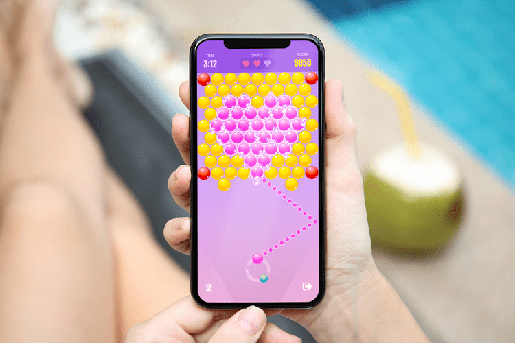 An Android using the Bubblecash app