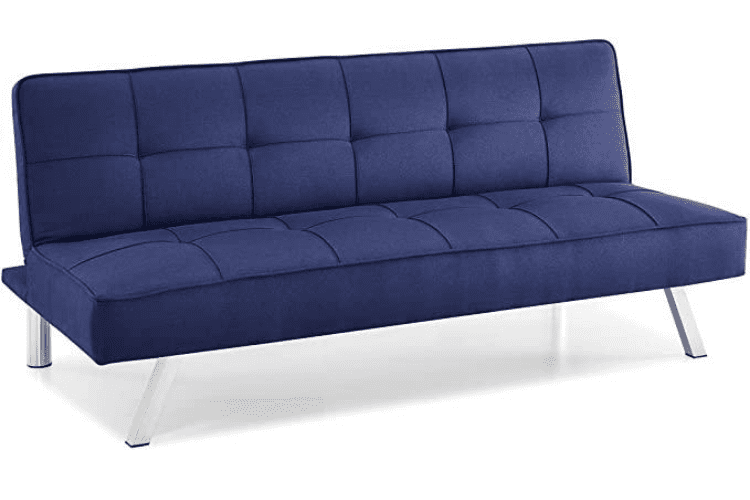 A blue convertible sofa available on Amazon