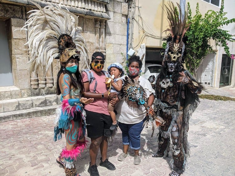 Corritta Lewis and her family in Playa Del Carmen
