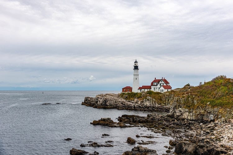 A lighthouse in Portland, Maine
