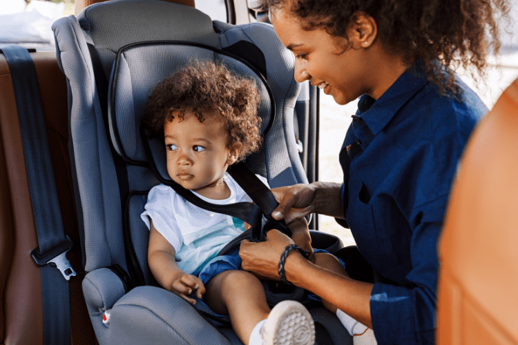 Woman Baby Carseat
